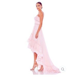Ice pink Ruffle High Low Gown